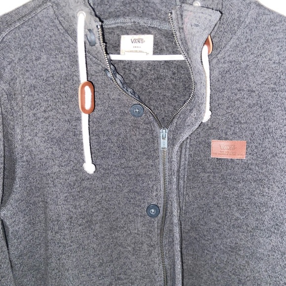 skater y2k charcoal hoodie long sleeve punk Vans jacket zip button up sweatshirt - Picture 12 of 13